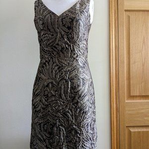 MaxMara  Brown shinny Silk blend sleeveless dress Size 6